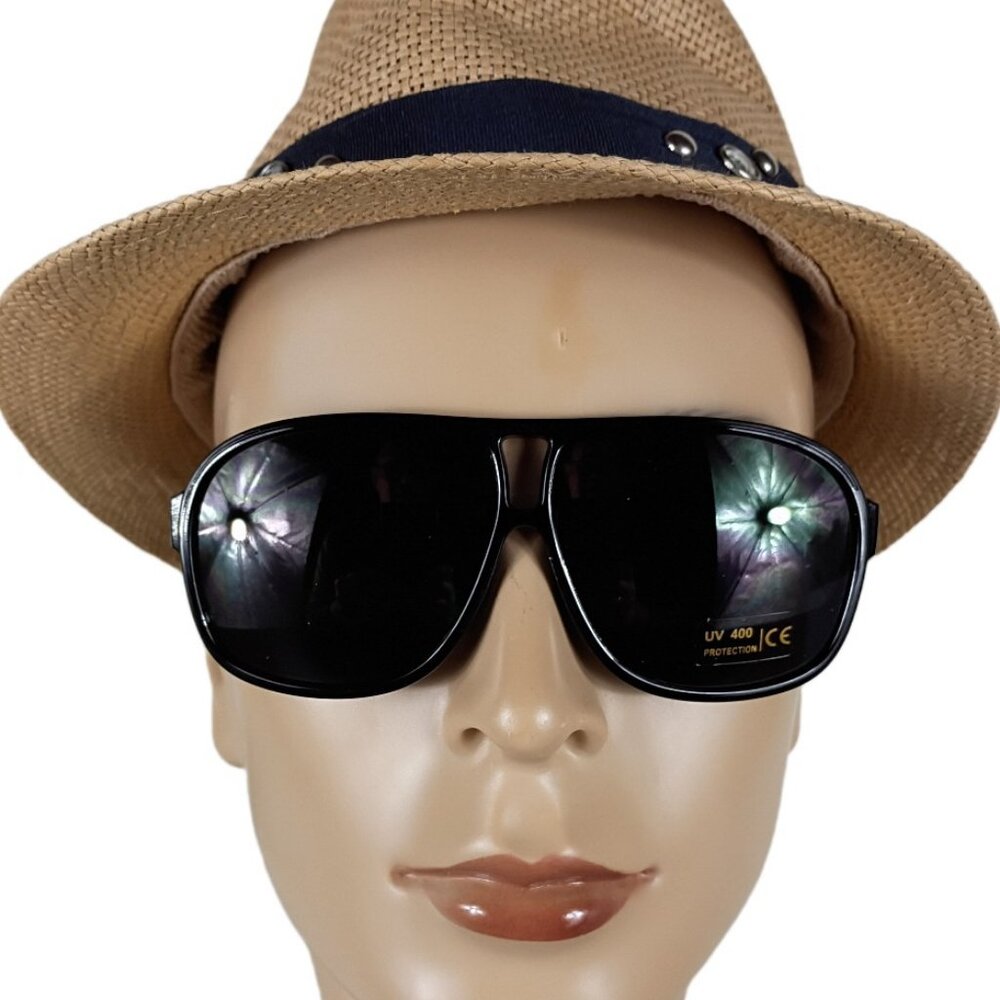 SHARKEYES RECTANGLAR BLACK AVIATOR  SUNGLASSES  NSPORT2